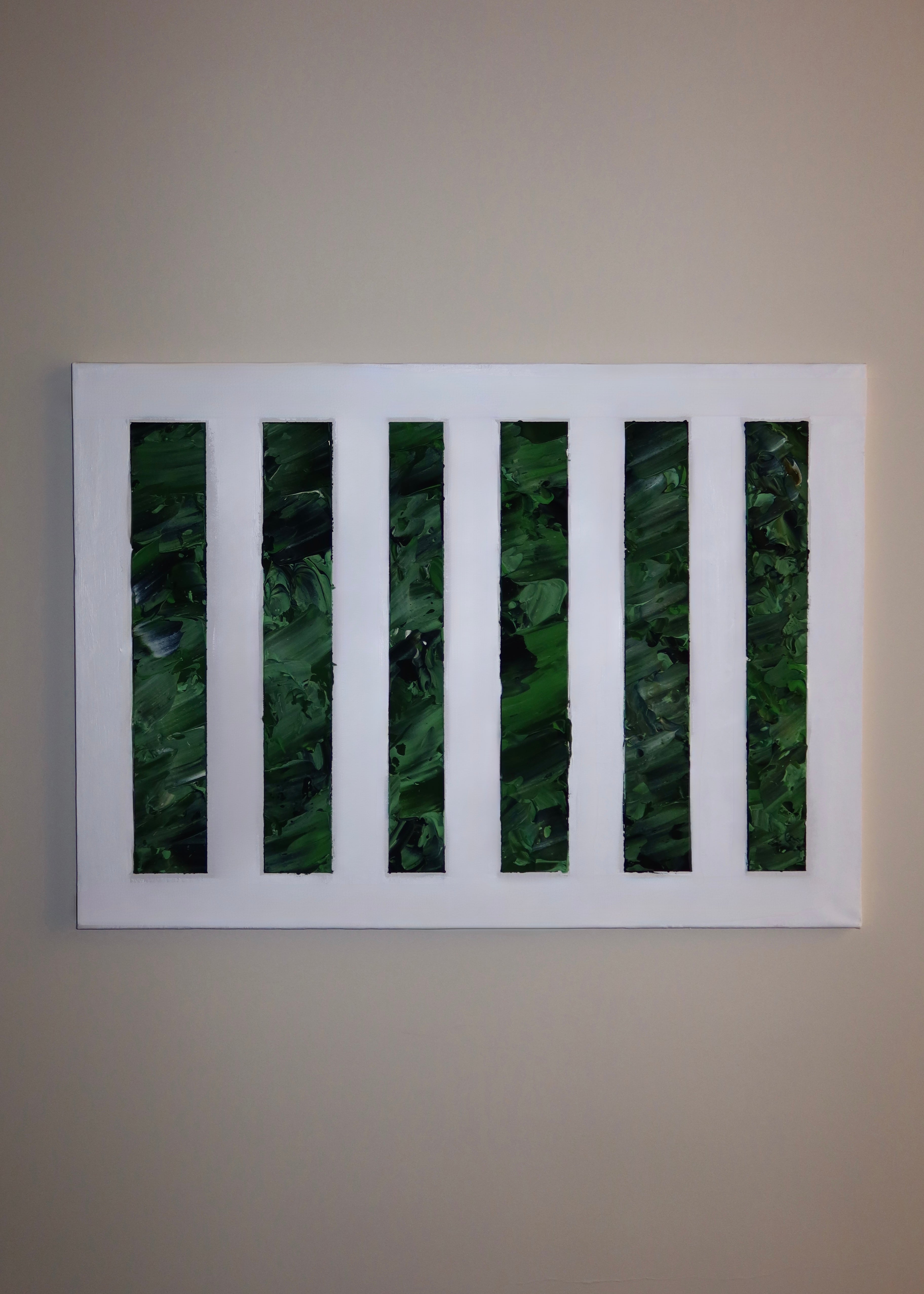 TEXTURED ART ON CANVAS “GREENERY”