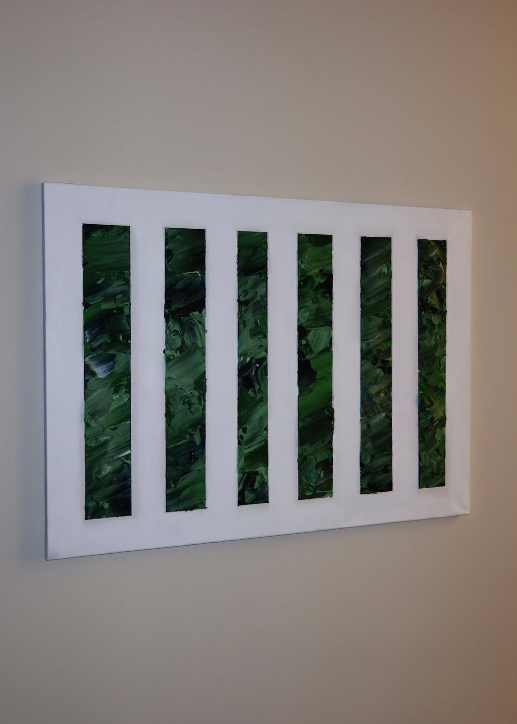 TEXTURED ART ON CANVAS “GREENERY”