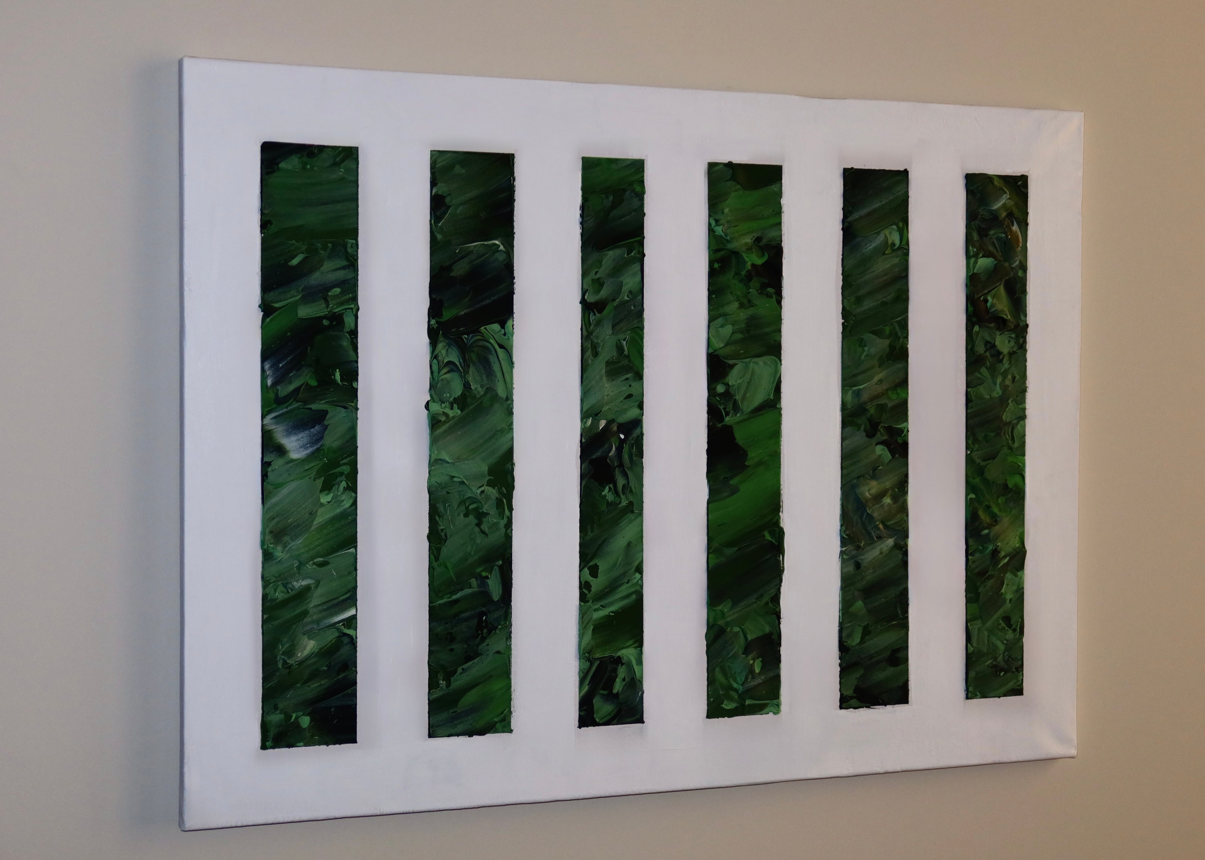 TEXTURED ART ON CANVAS “GREENERY”