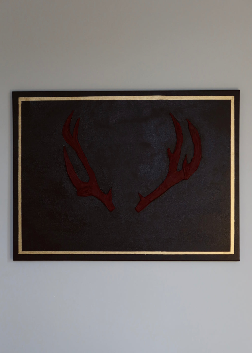 TEXTURED ART ON CANVAS "MOUNTAIN HOUSE"