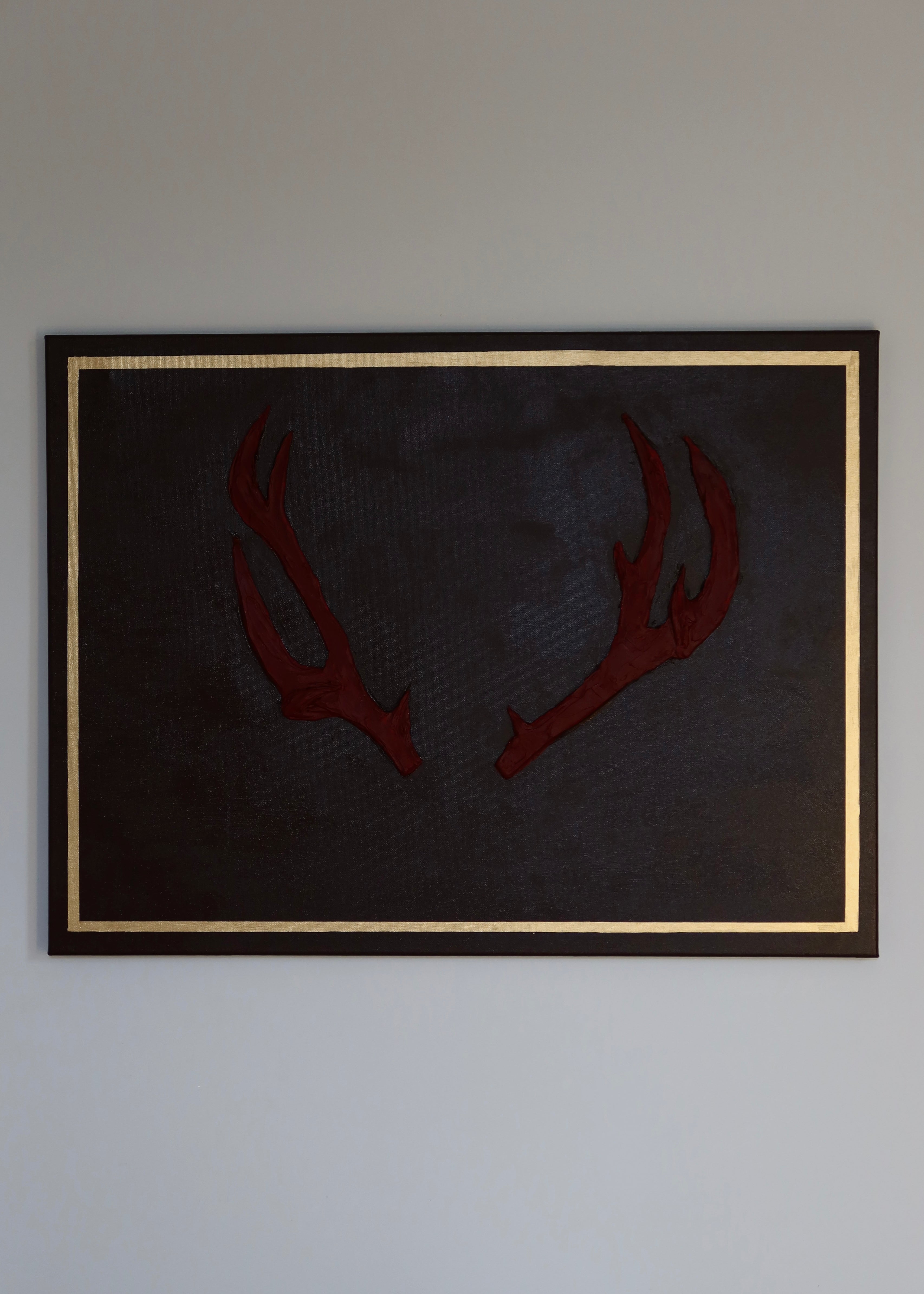 TEXTURED ART ON CANVAS "MOUNTAIN HOUSE"