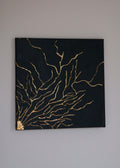 TEXTURED ART ON CANVAS "GOLD FOREST"